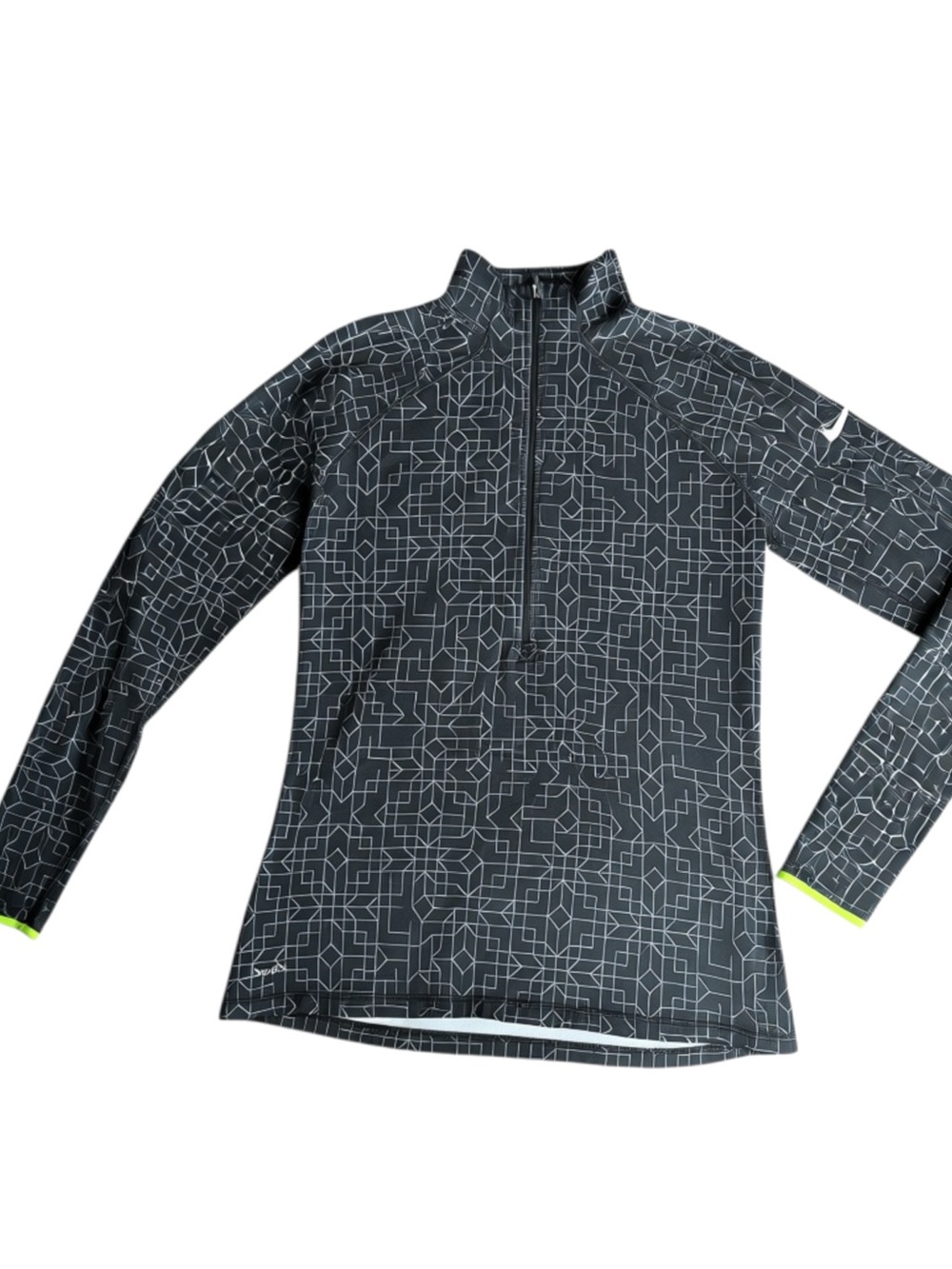 Nike Blue Geo-Print Half-Zip Ski Jacket with Neon Trim